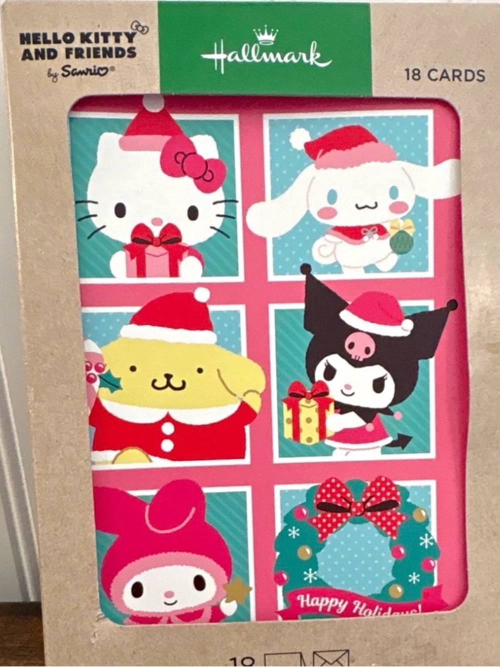 Hallmark Brown Kraft Hello Kitty & Friends Holiday Card Box
